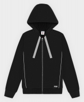 Толстовка спортивная на молнии с капюшоном черная Button Blue, школьная форма для девочек  фото, kupilegko.ru